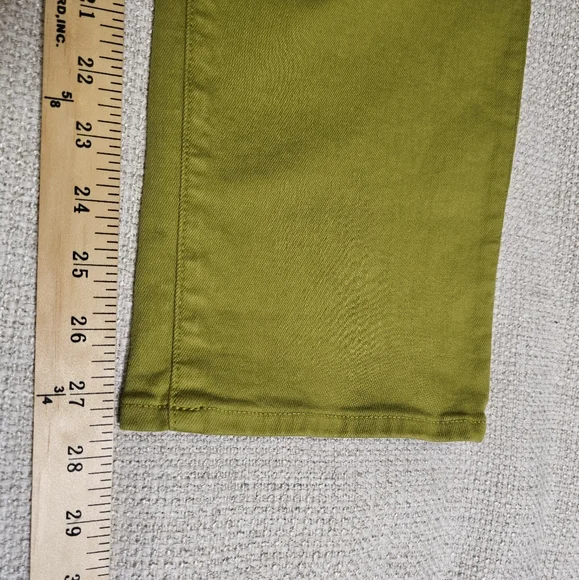 NWT Edwin Bree Slim Skinny Citrine Color High Rise Green Jeans Has Stretch Sz 32 - Picture 5 of 15
